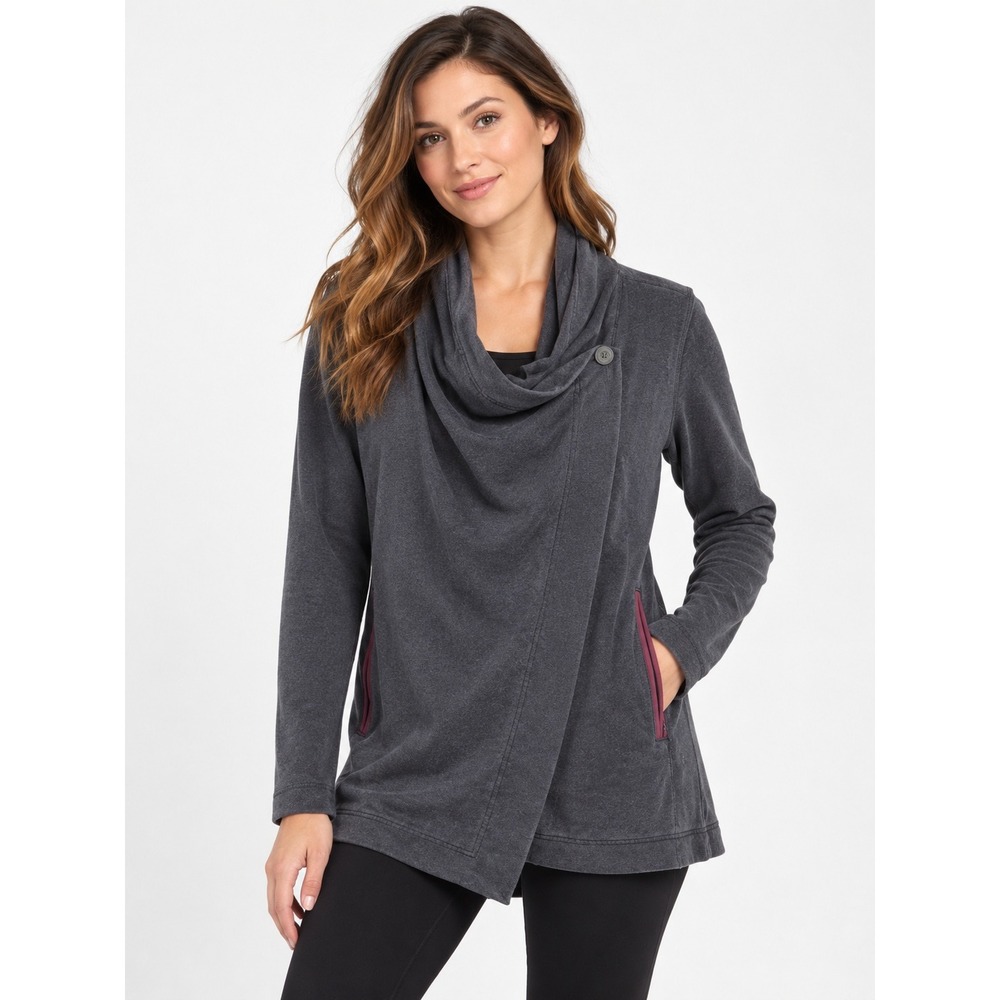 lululemon Restore Wrap Draped Longline Cardigan Womens Size 8 Pockets Yoga Layer